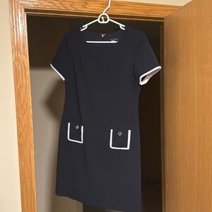 Navy Tommy Hilfiger dress with white detail